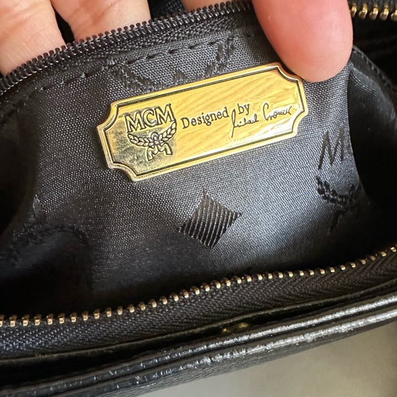 MCM Soft Grain Leather Hobo Shoulder Bag, Black with Gold Hardware, EUC - Picture 11 of 16